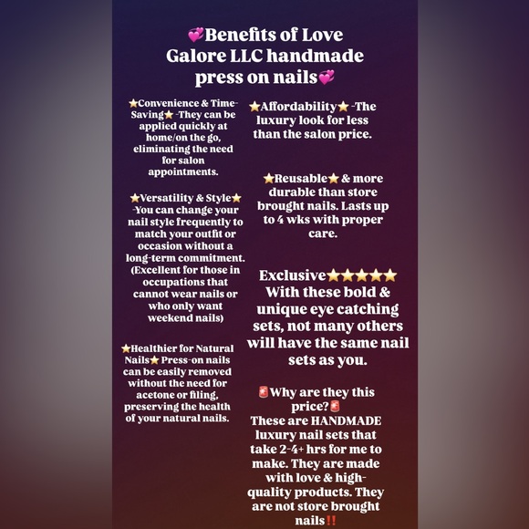 Handcrafted Press ons Kuromi Hello Kitty theme (Glow In The Dark) Short Square - Picture 8 of 8